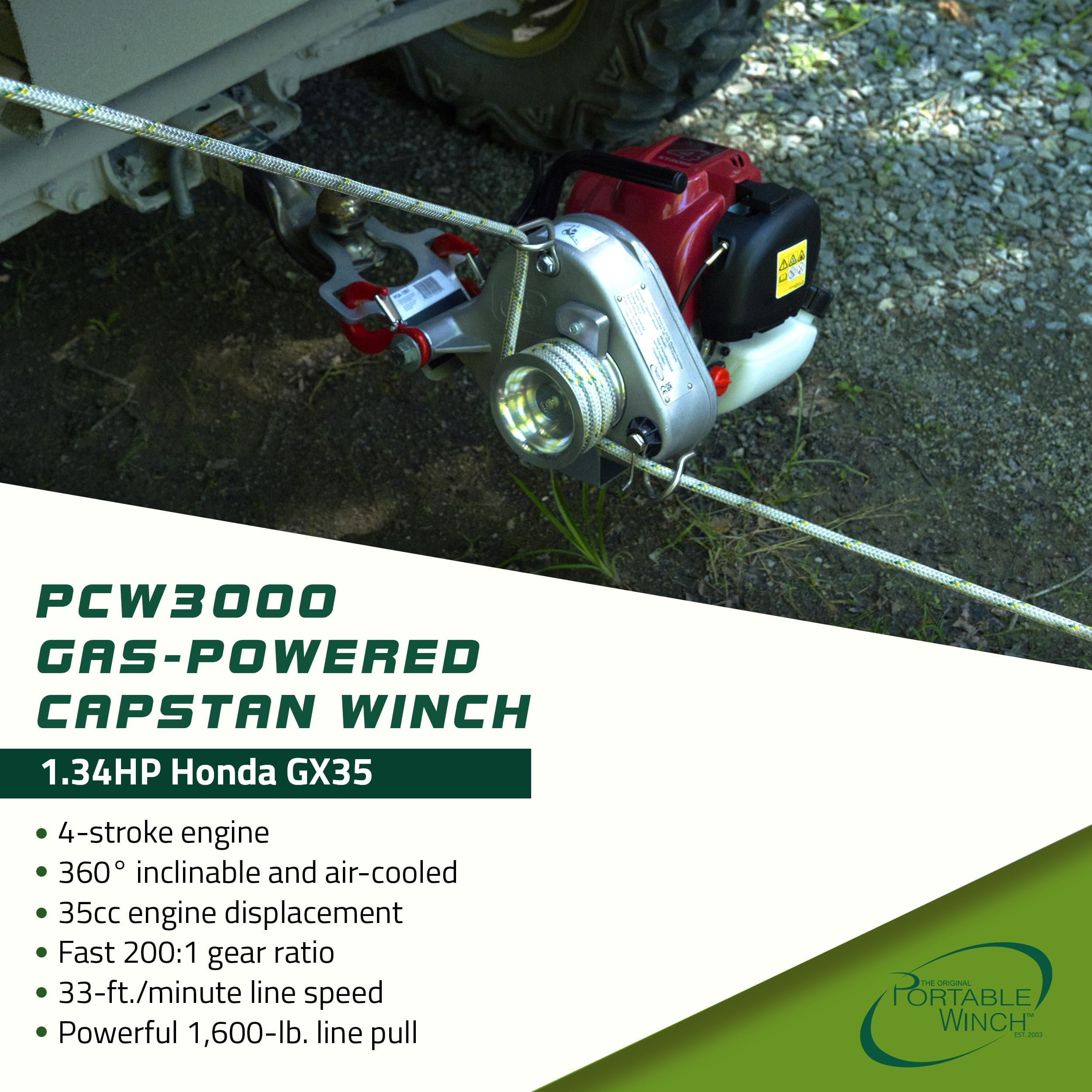 ホンダ　エンジン　ウィンチ　pcw3000 PCW3000 Gas-Powered Pulling Winch – Portable Winch USA